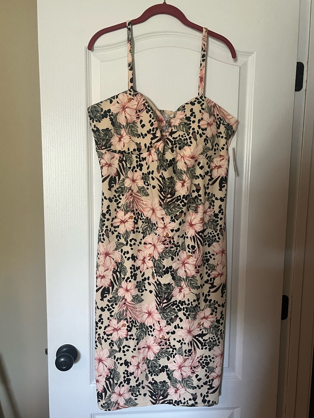 No Boundaries Pink Floral Tropical Midi Dress